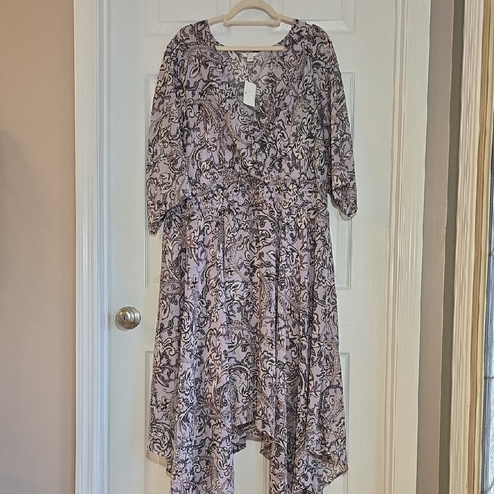 Cato Asymmetrical Purple Floral Slip Underneath Dress Size 22/24W
